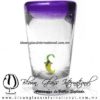 Tequilero Cónico con Chile y borde Morado. Fábrica de Vidrio Soplado Artesanal, made in México - Blown Glass Factory Store Tonala, Handcraft, Handmade. Tequilero Cónico con Chile y borde Morado. Fábrica de Vidrio Soplado Artesanal, made in México - Blown Glass Factory Store Tonala, Handcraft, Handmade.