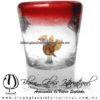 Tequilero Cónico con Águila y Borde de Color Rojo. Fábrica de Vidrio Soplado Artesanal, made in México - Blown Glass Factory Store Tonala, Handcraft, Handmade. Tequilero Cónico con Águila y Borde de Color Rojo. Fábrica de Vidrio Soplado Artesanal, made in México - Blown Glass Factory Store Tonala, Handcraft, Handmade.