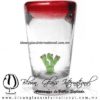 Tequilero Cónico con Nopal y Borde de Color Rojo. Fábrica de Vidrio Soplado Artesanal, made in México - Blown Glass Factory Store Tonala, Handcraft, Handmade. Tequilero Cónico con Nopal y Borde de Color Rojo. Fábrica de Vidrio Soplado Artesanal, made in México - Blown Glass Factory Store Tonala, Handcraft, Handmade.