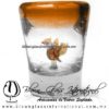 Tequilero Cónico con Águila y Borde de Color Naranja. Fábrica de Vidrio Soplado Artesanal, made in México - Blown Glass Factory Store Tonala, Handcraft, Handmade. Tequilero Cónico con Águila y Borde de Color Naranja. Fábrica de Vidrio Soplado Artesanal, made in México - Blown Glass Factory Store Tonala, Handcraft, Handmade.