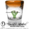 Tequilero Cónico con Nopal y Borde de Color Naranja. Fábrica de Vidrio Soplado Artesanal, made in México - Blown Glass Factory Store Tonala, Handcraft, Handmade. Tequilero Cónico con Nopal y Borde de Color Naranja. Fábrica de Vidrio Soplado Artesanal, made in México - Blown Glass Factory Store Tonala, Handcraft, Handmade.