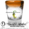 Tequilero Cónico con Chile y borde Naranja. Fábrica de Vidrio Soplado Artesanal, made in México - Blown Glass Factory Store Tonala, Handcraft, Handmade. Tequilero Cónico con Chile y borde Naranja. Fábrica de Vidrio Soplado Artesanal, made in México - Blown Glass Factory Store Tonala, Handcraft, Handmade.