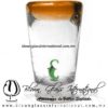 Tequilero Cónico con Chile y borde Naranja. Fábrica de Vidrio Soplado Artesanal, made in México - Blown Glass Factory Store Tonala, Handcraft, Handmade. Tequilero Cónico con Chile y borde Naranja. Fábrica de Vidrio Soplado Artesanal, made in México - Blown Glass Factory Store Tonala, Handcraft, Handmade.