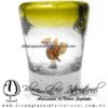 Tequilero Cónico con Águila y Borde de Color Amarillo. Fábrica de Vidrio Soplado Artesanal, made in México - Blown Glass Factory Store Tonala, Handcraft, Handmade. Tequilero Cónico con Águila y Borde de Color Amarillo. Fábrica de Vidrio Soplado Artesanal, made in México - Blown Glass Factory Store Tonala, Handcraft, Handmade.
