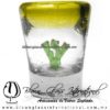 Tequilero Cónico con Nopal y Borde de Color Amarillo. Fábrica de Vidrio Soplado Artesanal, made in México - Blown Glass Factory Store Tonala, Handcraft, Handmade. Tequilero Cónico con Nopal y Borde de Color Amarillo. Fábrica de Vidrio Soplado Artesanal, made in México - Blown Glass Factory Store Tonala, Handcraft, Handmade.