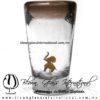 Tequilero Cónico con Elefante y borde Chocolate. Fábrica de Vidrio Soplado Artesanal, made in México - Blown Glass Factory Store Tonala, Handcraft, Handmade.