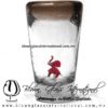 Tequilero Cónico con Elefante y borde Chocolate. Fábrica de Vidrio Soplado Artesanal, made in México - Blown Glass Factory Store Tonala, Handcraft, Handmade.