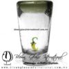 Tequilero Cónico con Chile y borde Verde Olivo. Fábrica de Vidrio Soplado Artesanal, made in México - Blown Glass Factory Store Tonala, Handcraft, Handmade. Tequilero Cónico con Chile y borde Verde Olivo. Fábrica de Vidrio Soplado Artesanal, made in México - Blown Glass Factory Store Tonala, Handcraft, Handmade.