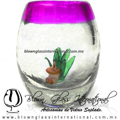Tequilero Barril con Agave-Rancherito y Borde de Color Pintado Rosa Mexicano Fucsia Fiusha. Fábrica de Vidrio Soplado Artesanal, made in México - Blown Glass Factory Store Tonala, Handcraft, Handmade. Tequilero Barril con Agave-Rancherito y Borde de Color Pintado Rosa Mexicano Fucsia Fiusha. Fábrica de Vidrio Soplado Artesanal, made in México - Blown Glass Factory Store Tonala, Handcraft, Handmade.