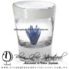 Tequilero Cónico con Agave y borde Blanco Opalino. Fábrica de Vidrio Soplado Artesanal, made in México - Blown Glass Factory Store Tonala, Handcraft, Handmade.