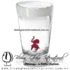 Tequilero Cónico con Elefante y borde Blanco. Fábrica de Vidrio Soplado Artesanal, made in México - Blown Glass Factory Store Tonala, Handcraft, Handmade.