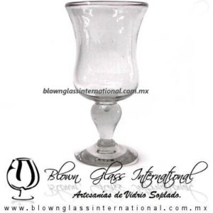 Copa Polka Cristal Artesanal . Fábrica de Vidrio Soplado Artesanal, made in México - Blown Glass Factory Store Tonala, Handcraft, Handmade.