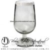 Copa Agua medio Tallo Borde de color Blanco Opalino. Fábrica de Vidrio Soplado Artesanal, made in México - Blown Glass Factory Store Tonala, Handcraft, Handmade.