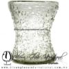 Vaso Hiperboloide Cristal Granizado Transparente. Fábrica de Vidrio Soplado Artesanal, made in México - Blown Glass Factory Store Tonala, Handcraft, Handmade.