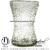 Vaso Hiperboloide Cristal Granizado Transparente. Fábrica de Vidrio Soplado Artesanal, made in México - Blown Glass Factory Store Tonala, Handcraft, Handmade.