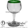 Copa vino Bola con borde de color, Fábrica de Vidrio Soplado Artesanal, made in México - Blown Glass Factory Store Tonala, Handcraft, Handmade.
