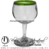 Copa vino Bola con borde de color, Fábrica de Vidrio Soplado Artesanal, made in México - Blown Glass Factory Store Tonala, Handcraft, Handmade.