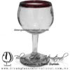 Copa vino Bola con borde de color, Fábrica de Vidrio Soplado Artesanal, made in México - Blown Glass Factory Store Tonala, Handcraft, Handmade.