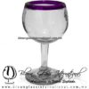 Copa vino Bola con borde de color, Fábrica de Vidrio Soplado Artesanal, made in México - Blown Glass Factory Store Tonala, Handcraft, Handmade.