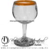 Copa vino Bola con borde de color, Fábrica de Vidrio Soplado Artesanal, made in México - Blown Glass Factory Store Tonala, Handcraft, Handmade.