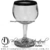 Copa vino Bola con borde de color, Fábrica de Vidrio Soplado Artesanal, made in México - Blown Glass Factory Store Tonala, Handcraft, Handmade.