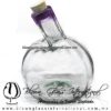 Licorera Bola Acanalada con cuello torcido con borde de color Morado, Fábrica de Vidrio Soplado Artesanal, made in México - Blown Glass Factory Store Tonala, Handcraft, Handmade. Licorera Bola Acanalada con cuello torcido con borde de color Morado, Fábrica de Vidrio Soplado Artesanal, made in México - Blown Glass Factory Store Tonala, Handcraft, Handmade.