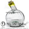 Licorera Bola Acanalada con cuello torcido con borde de color amarillo, Fábrica de Vidrio Soplado Artesanal, made in México - Blown Glass Factory Store Tonala, Handcraft, Handmade. Licorera Bola Acanalada con cuello torcido con borde de color amarillo, Fábrica de Vidrio Soplado Artesanal, made in México - Blown Glass Factory Store Tonala, Handcraft, Handmade.