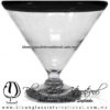 Copa Martini Postre Borde de Color. Fábrica de Vidrio Soplado Artesanal, made in México - Blown Glass Factory Store Tonala, Handcraft, Handmade.