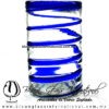 Vaso para Agua borde y espiral abierto de color. Fábrica de Vidrio Soplado Artesanal, made in México - Blown Glass Factory Store Tonala, Handcraft, Handmade.