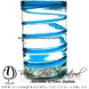 Vaso para Agua borde y espiral abierto de color. Fábrica de Vidrio Soplado Artesanal, made in México - Blown Glass Factory Store Tonala, Handcraft, Handmade.