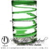 Vaso para Agua borde y espiral abierto de color. Fábrica de Vidrio Soplado Artesanal, made in México - Blown Glass Factory Store Tonala, Handcraft, Handmade.