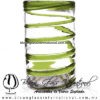 Vaso para Agua borde y espiral abierto de color. Fábrica de Vidrio Soplado Artesanal, made in México - Blown Glass Factory Store Tonala, Handcraft, Handmade.