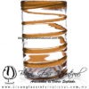 Vaso para Agua borde y espiral abierto de color. Fábrica de Vidrio Soplado Artesanal, made in México - Blown Glass Factory Store Tonala, Handcraft, Handmade.