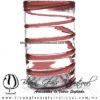 Vaso para Agua borde y espiral abierto de color. Fábrica de Vidrio Soplado Artesanal, made in México - Blown Glass Factory Store Tonala, Handcraft, Handmade.