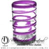 Vaso para Agua borde y espiral abierto de color. Fábrica de Vidrio Soplado Artesanal, made in México - Blown Glass Factory Store Tonala, Handcraft, Handmade.