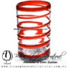 Vaso para Agua borde y espiral abierto de color. Fábrica de Vidrio Soplado Artesanal, made in México - Blown Glass Factory Store Tonala, Handcraft, Handmade.