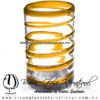 Vaso para Agua borde y espiral abierto de color. Fábrica de Vidrio Soplado Artesanal, made in México - Blown Glass Factory Store Tonala, Handcraft, Handmade.