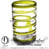 Vaso para Agua borde y espiral abierto de color. Fábrica de Vidrio Soplado Artesanal, made in México - Blown Glass Factory Store Tonala, Handcraft, Handmade.