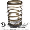 Vaso para Agua borde y espiral abierto de color. Fábrica de Vidrio Soplado Artesanal, made in México - Blown Glass Factory Store Tonala, Handcraft, Handmade.