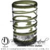 Vaso para Agua borde y espiral abierto de color. Fábrica de Vidrio Soplado Artesanal, made in México - Blown Glass Factory Store Tonala, Handcraft, Handmade.