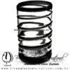Vaso para Agua borde y espiral abierto de color. Fábrica de Vidrio Soplado Artesanal, made in México - Blown Glass Factory Store Tonala, Handcraft, Handmade.