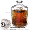 Licorera Decantador Vintage Rombos 920 ml. Fábrica de Vidrio Soplado Artesanal, made in México - Blown Glass Factory Store Tonala, Handcraft, Handmade.