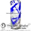 Tequilero Cilíndrico Hilo Jalado Blanco y de Color. Fábrica de Vidrio Soplado Artesanal, made in México - Blown Glass Factory Store Tonala, Handcraft, Handmade.