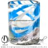 Tequilero Cilíndrico Hilo Jalado Blanco y de Color. Fábrica de Vidrio Soplado Artesanal, made in México - Blown Glass Factory Store Tonala, Handcraft, Handmade.
