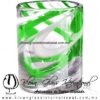 Tequilero Cilíndrico Hilo Jalado Blanco y de Color. Fábrica de Vidrio Soplado Artesanal, made in México - Blown Glass Factory Store Tonala, Handcraft, Handmade.