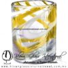 Tequilero Cilíndrico Hilo Jalado Blanco y de Color. Fábrica de Vidrio Soplado Artesanal, made in México - Blown Glass Factory Store Tonala, Handcraft, Handmade.