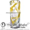 Tequilero Cilíndrico Hilo Jalado Blanco y de Color. Fábrica de Vidrio Soplado Artesanal, made in México - Blown Glass Factory Store Tonala, Handcraft, Handmade.