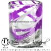 Tequilero Cilíndrico Hilo Jalado Blanco y de Color. Fábrica de Vidrio Soplado Artesanal, made in México - Blown Glass Factory Store Tonala, Handcraft, Handmade.