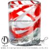 Tequilero Cilíndrico Hilo Jalado Blanco y de Color. Fábrica de Vidrio Soplado Artesanal, made in México - Blown Glass Factory Store Tonala, Handcraft, Handmade.