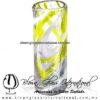 Tequilero Cilíndrico Hilo Jalado Blanco y de Color. Fábrica de Vidrio Soplado Artesanal, made in México - Blown Glass Factory Store Tonala, Handcraft, Handmade.